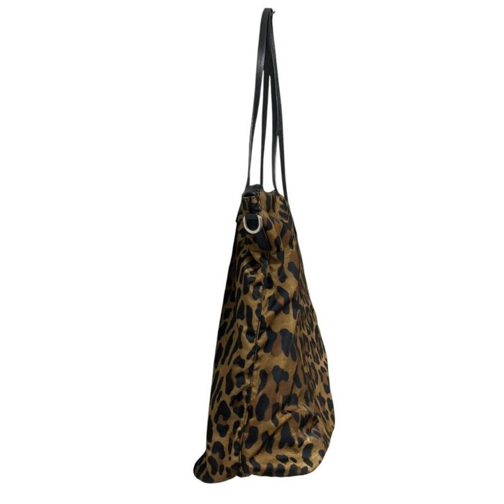 Prada Leopard Pattern Tote Beige Black - image 4